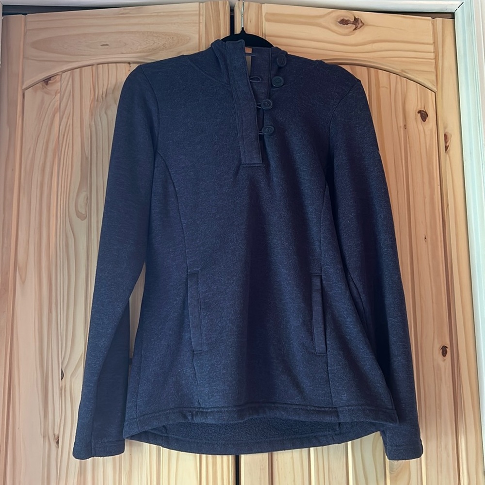 Columbia Blue Fleece Pullover Hooded Hoodie Sweatshirt Size L